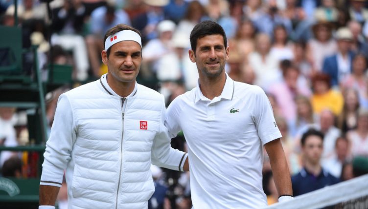 Roger Federer and Novak Djokovic match
