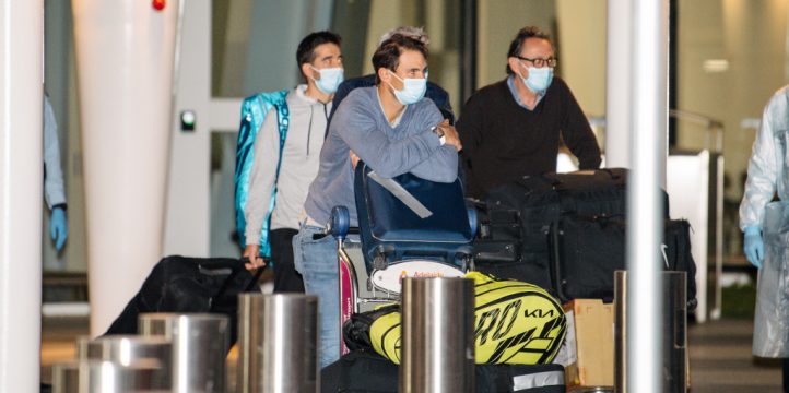 Rafael Nadal arrives in Australia