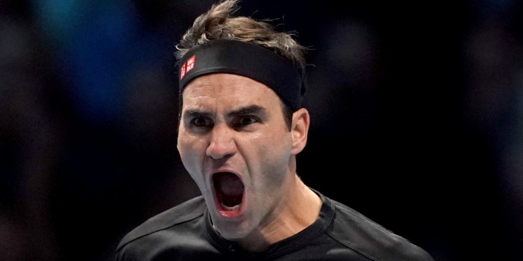 Roger Federer in action