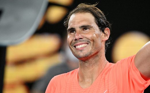 Rafael Nadal in cheerful mood