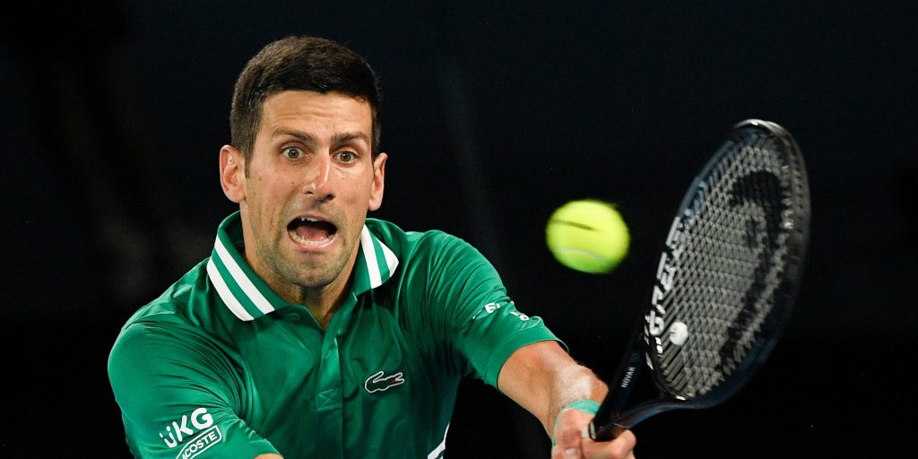 Novak Djokovic in action