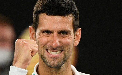 A smiling Novak Djokovic