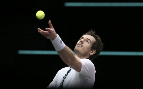 Andy Murray serving