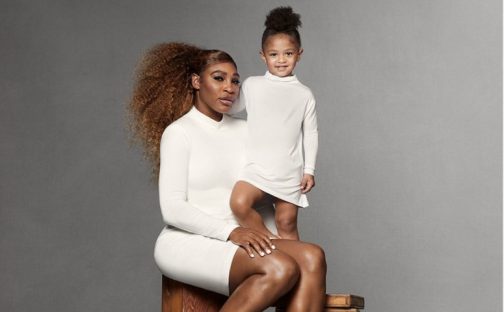 Serena Williams and daughter Olympia in Stuart Weitzman campaign