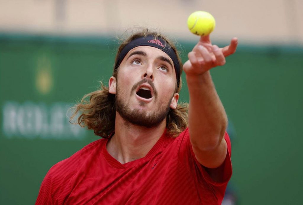 Stefanos Tsitsipas in action