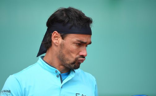Fabio Fognini in action