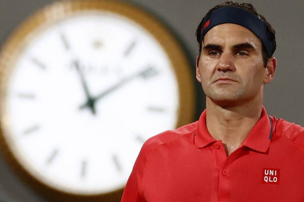 Roger Federer under the lights in Paris