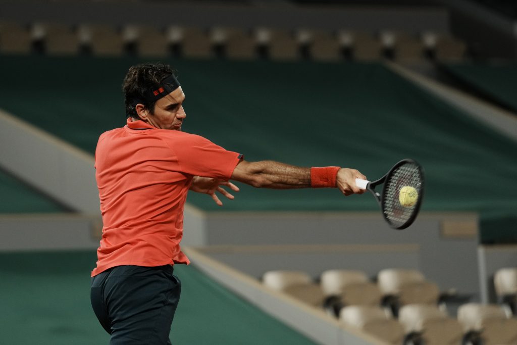 Roger Federer on the move