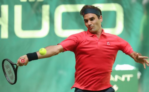 Roger Federer in action