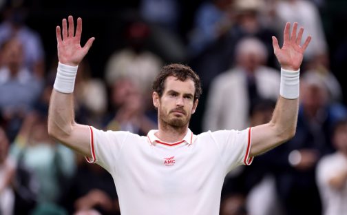 Andy Murray celebrates at Wimbledon