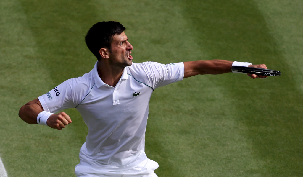 Novak Djokovic pumped up