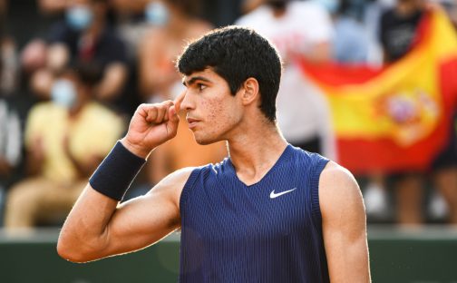Carlos Alcaraz focused