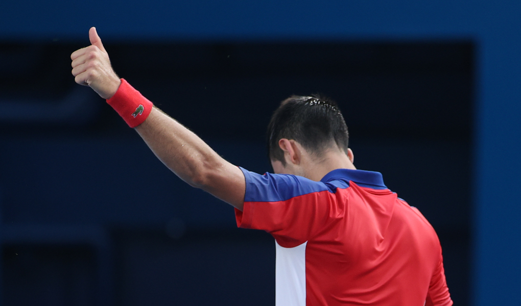 Thumbs up from Novak Djokovic