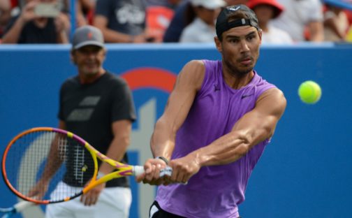 Rafael Nadal at practise