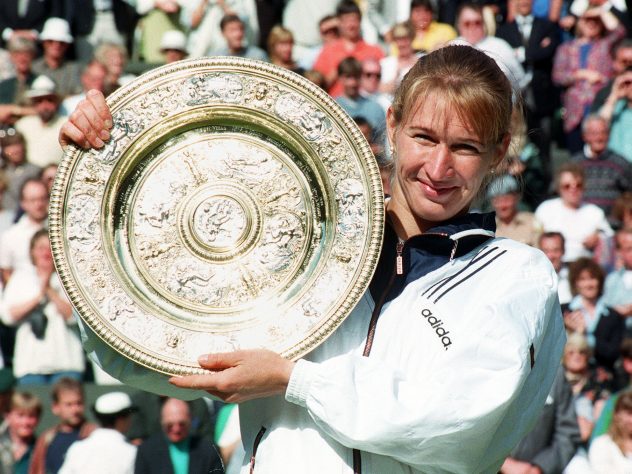Steffi Graf won the women’s singles trophy at Wimbledon seven times