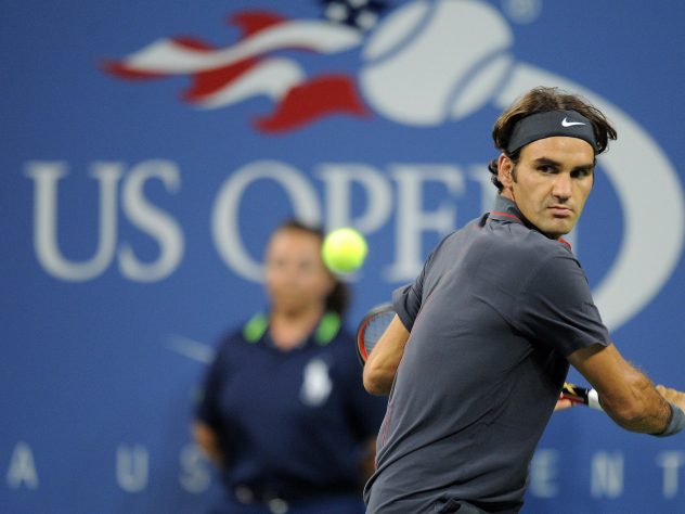 Roger Federer in action at the US Open