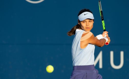 Emma Raducanu in action
