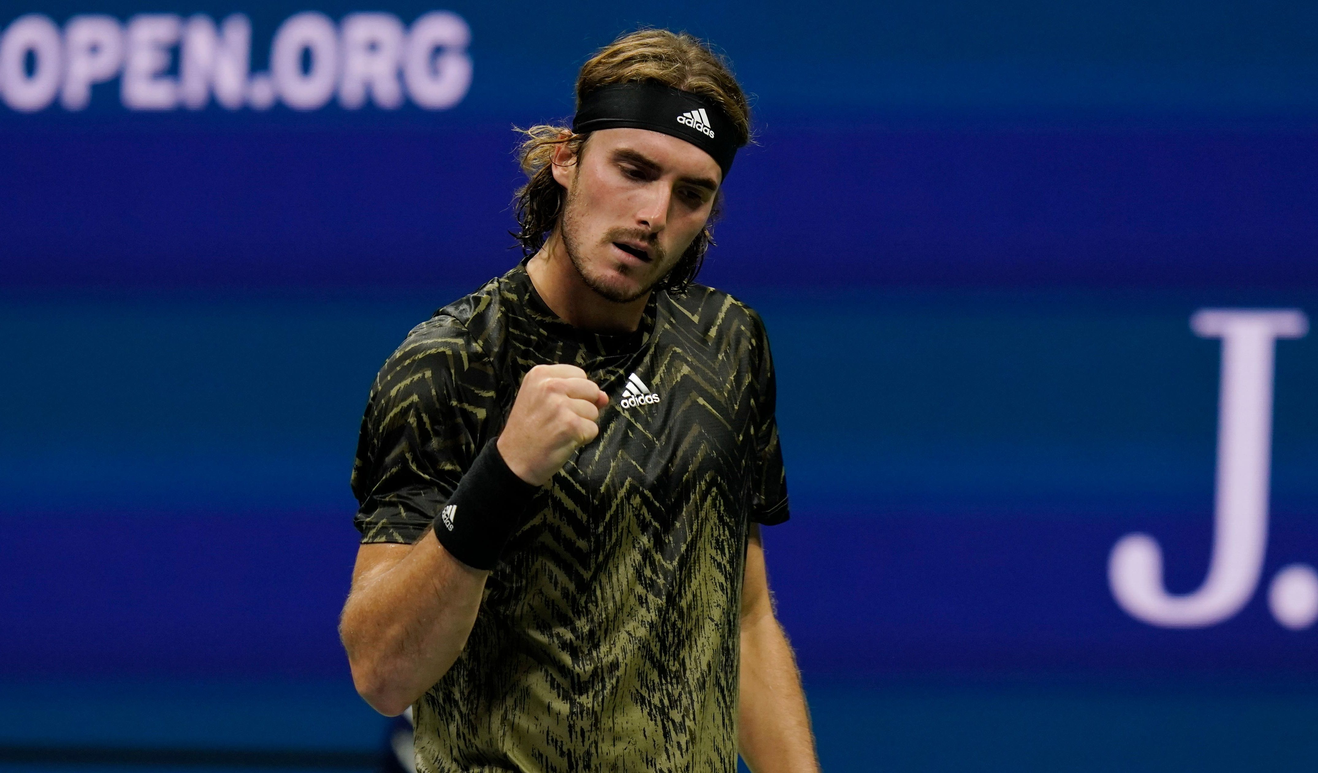 Stefanos Tsitsipas celebrates US Open