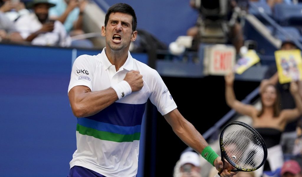 Novak Djokovic celebrates