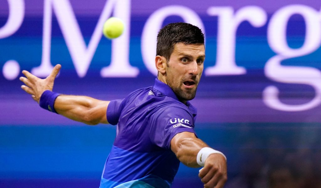 Novak Djokovic in action at US Open