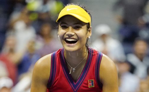 Emma Raducanu celebrates
