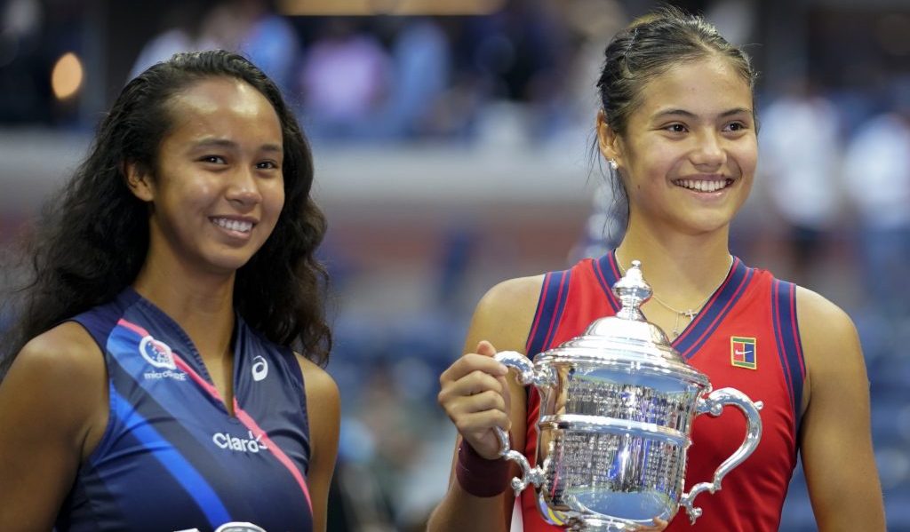 Leylah Fernandez and Emma Raducanu after US Open final
