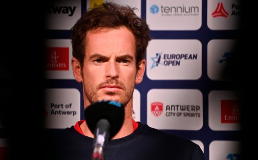 Andy Murray talks to the media