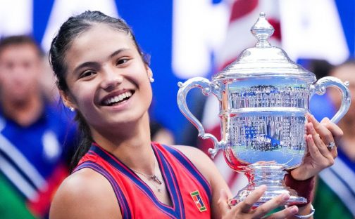Emma holding her trophy win