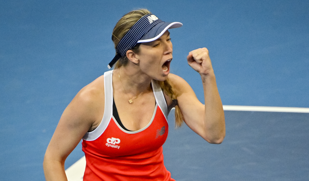 Danielle Collins celebrates