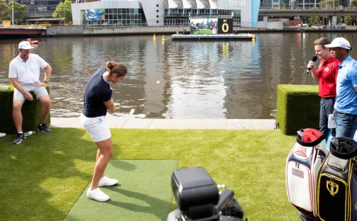 Ashleigh Barty tees off