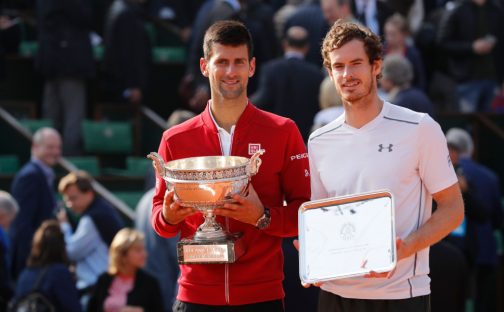 Novak Djokovic and Andy Murray at the 2016 French Open