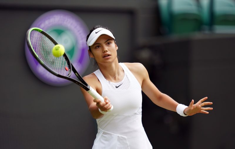 Emma Raducanu in action