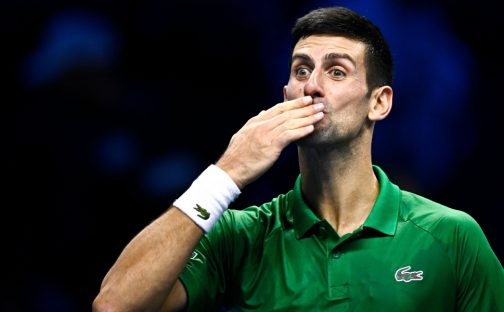 Novak Djokovic in action