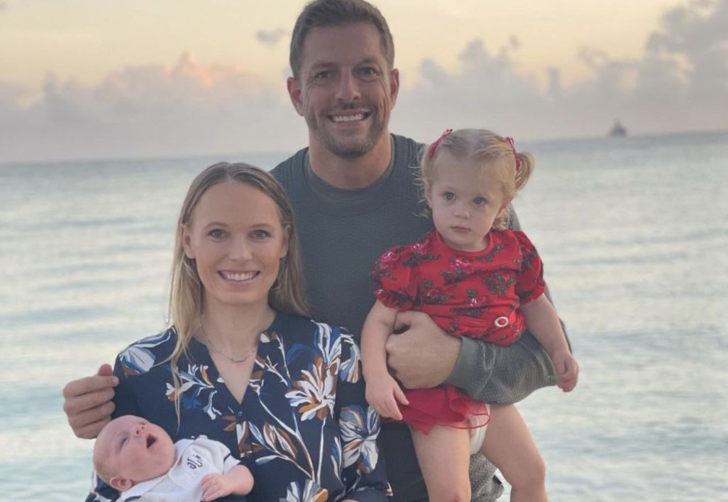 Caroline Wozniacki with her expanding family
