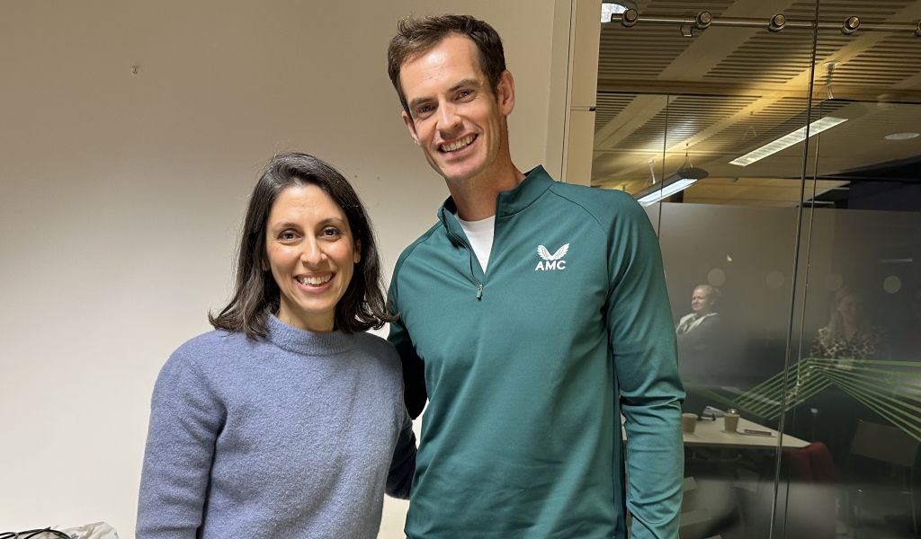 Nazanin Zaghari-Ratcliffe with Andy Murray