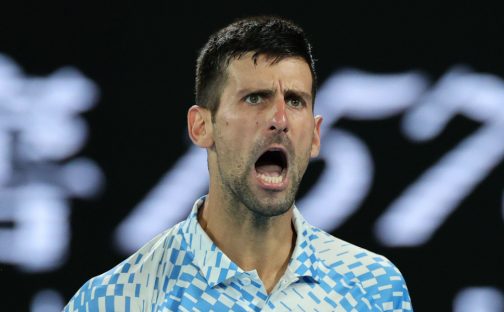 Novak Djokovic screaming
