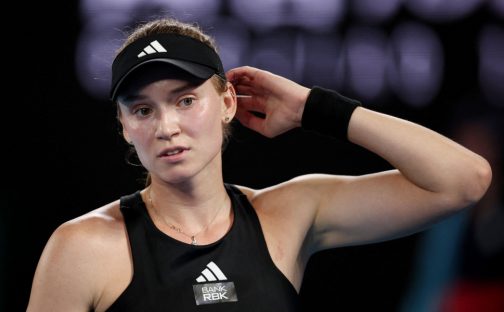Elena Rybakina in action