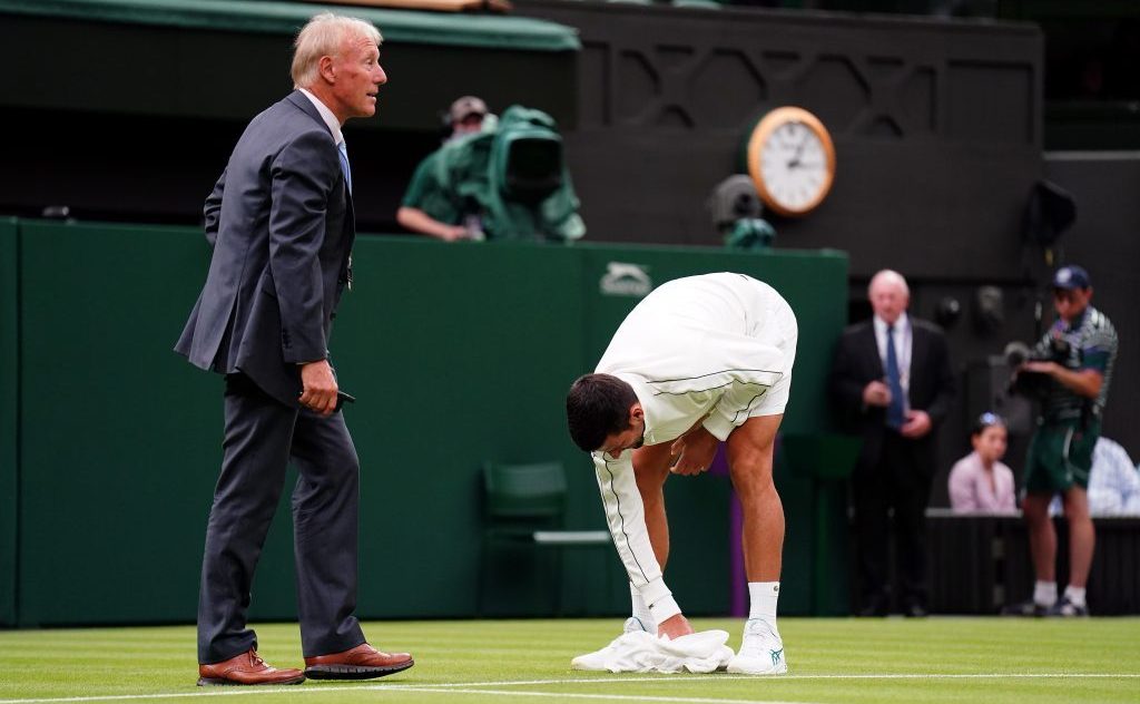 Novak Djokovic on Wimbledon Centre Court
