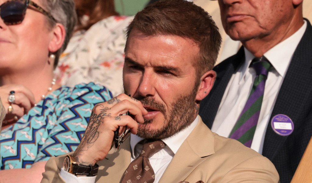 David Beckham watches at Wimbledon