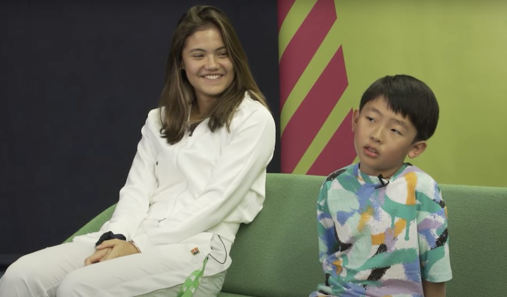Emma Raducanu meets young fans