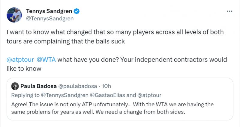 Tennys Sandgren and Paula Badosa X