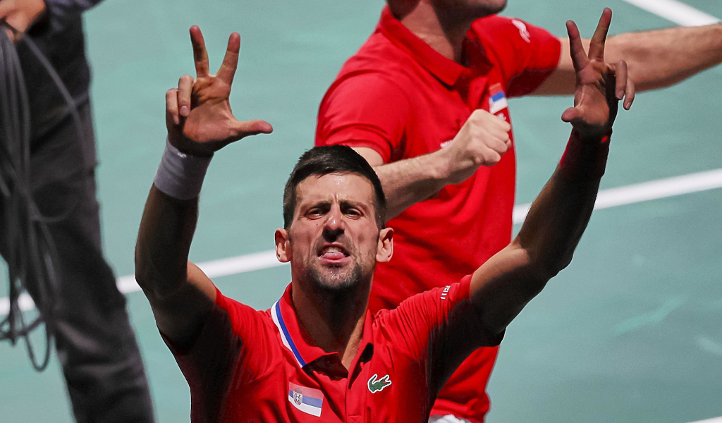 A delighted Novak Djokovic