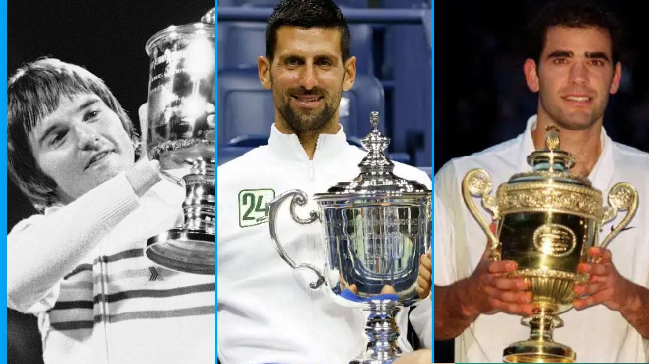 Jimmy Connors, Novak Djokovic and Pete Sampras
