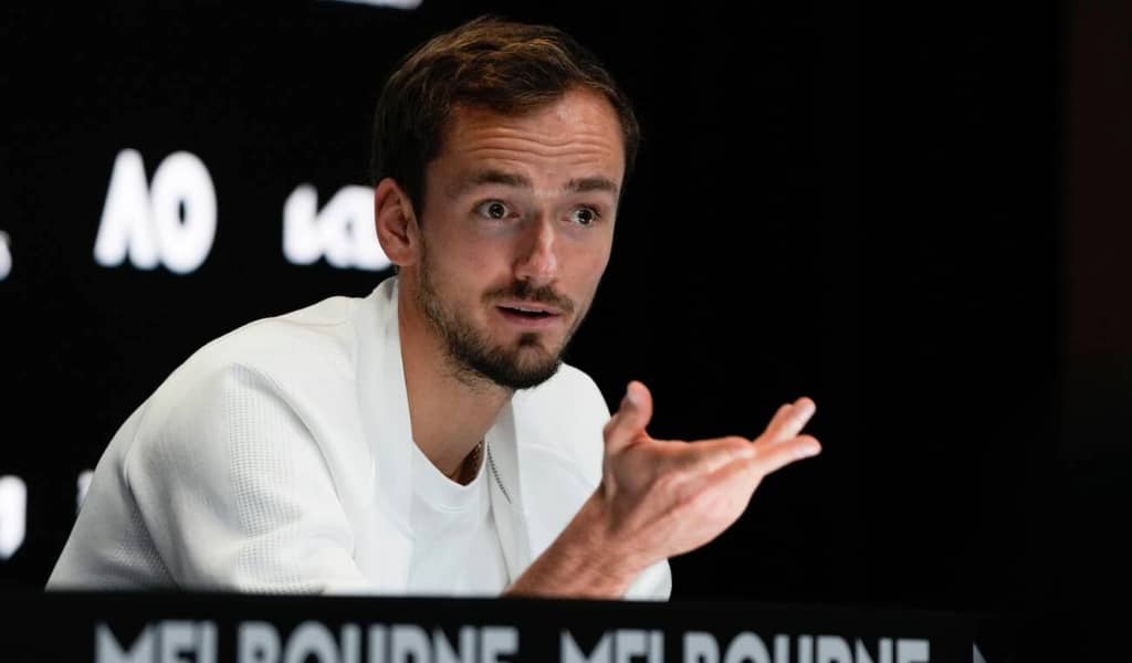 Daniil Medvedev addresses the media
