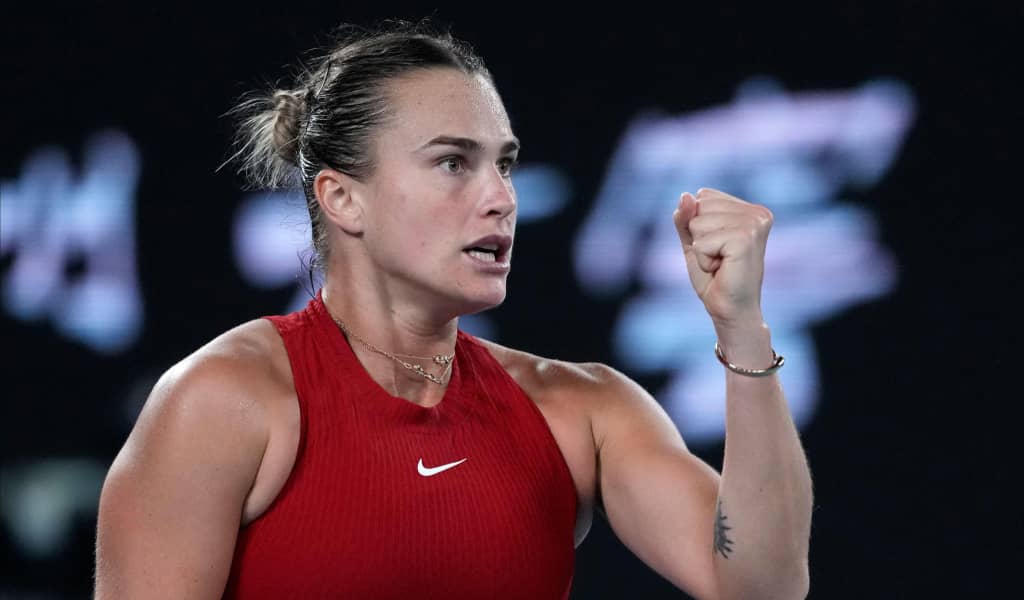 Aryna Sabalenka in action at the 2024 Australian Open