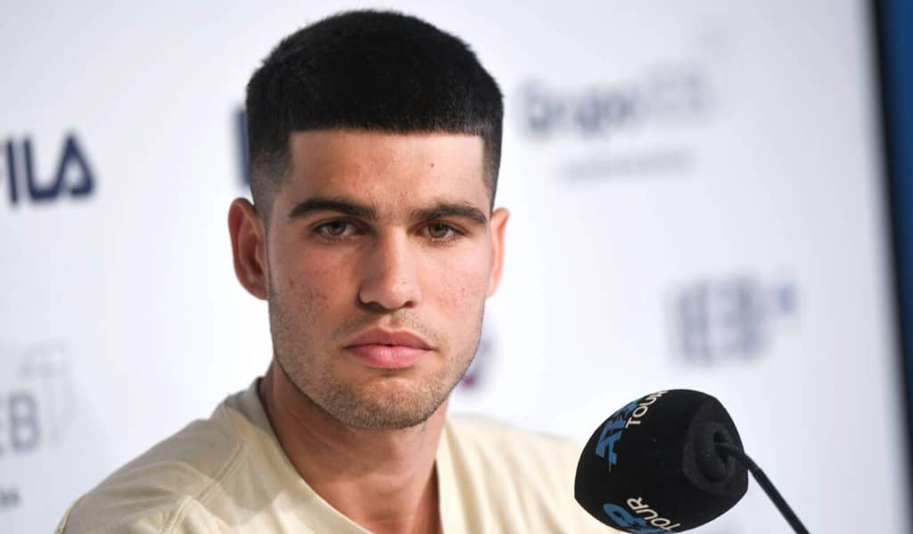 Carlos Alcaraz speaks to the media at the Argentina Open
