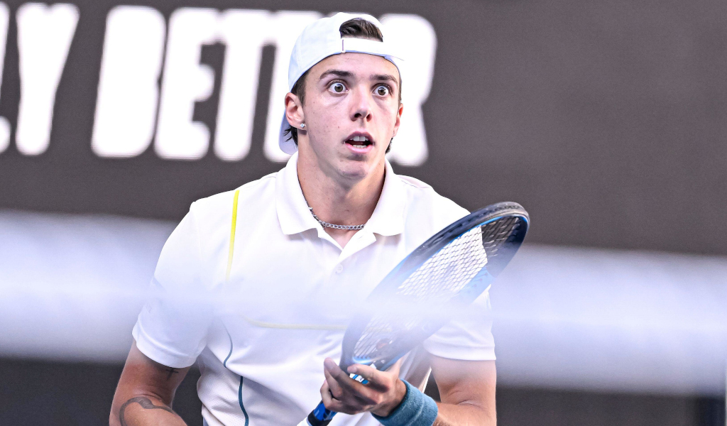 Arthur Cazaux during a tennis match