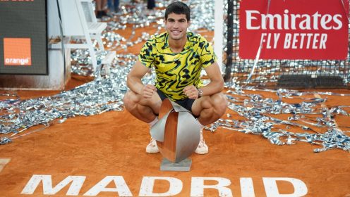 No man won more matches on clay that Carlos Alcaraz last year