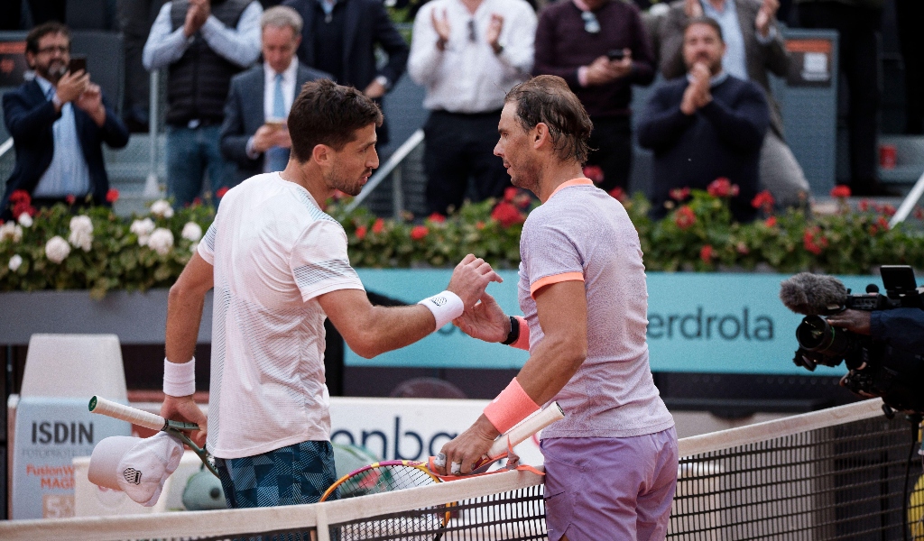 Pedro Cachin and Rafael Nadal in Madrid