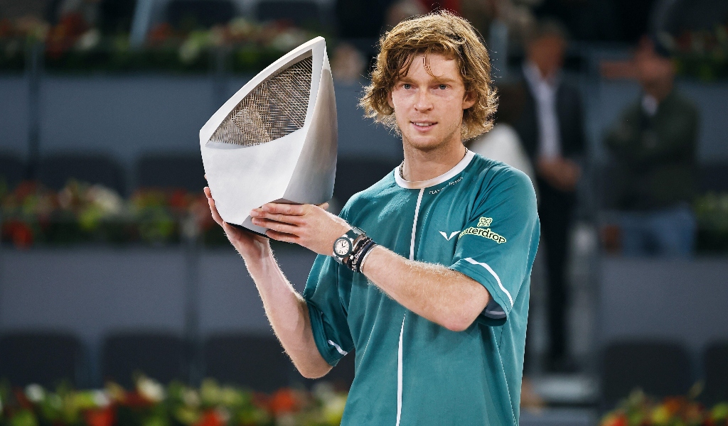 Andrey Rublev with the Madrid Open title